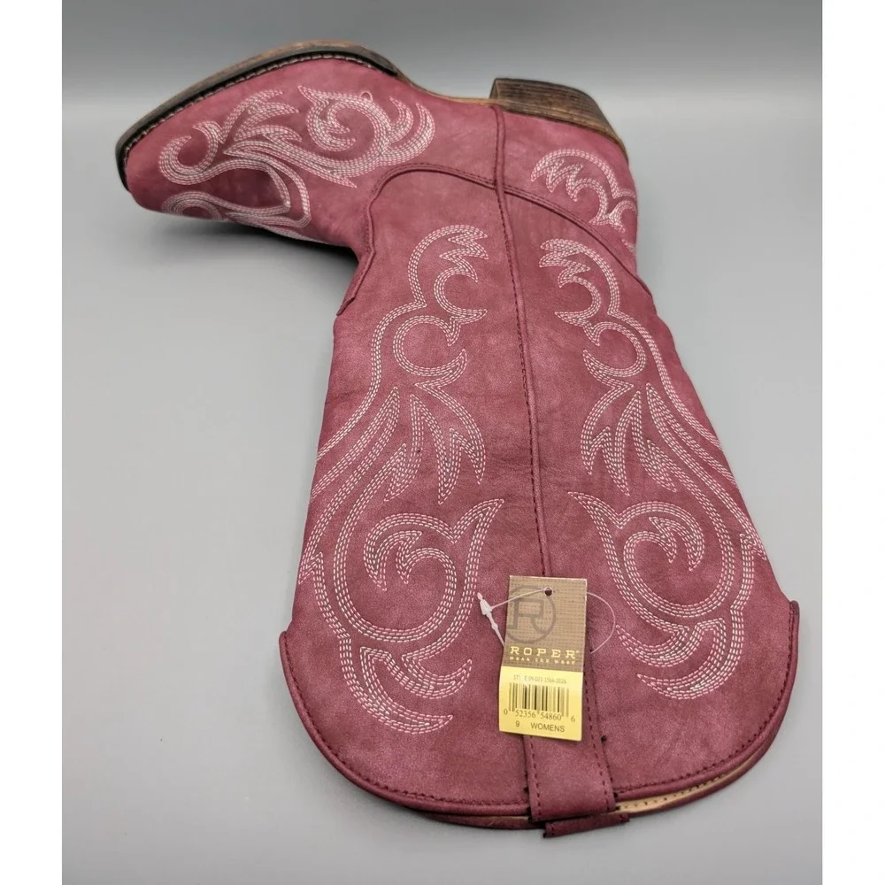 Roper Women's Riley Western Boots Size 9 Plum 09-021-1566-2026 Cowgirl